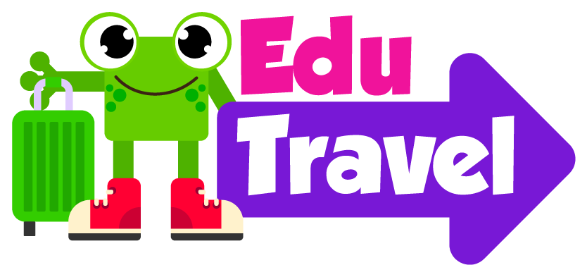 EduTravel logo – educational travel app for preschoolers by Cubic Frog®